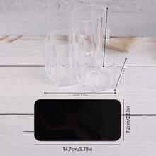 1入組透明亞克力化妝刷和化妝品收納容器,適用於梳妝臺和桌面整理 - 無色 - 查看 2