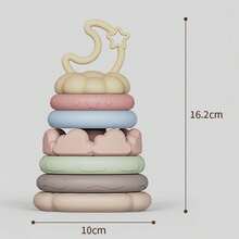 Bộ đồ chơi xếp chồng đầy màu sắc, Đồ chơi giáo dục sớm cho trẻ sơ sinh, Trò chơi giữa cha mẹ và con cái trong nhà, Phối màu ngẫu nhiên, Quà tặng Giáng sinh/Lễ tạ ơn - Nhiều màu - Xem 6