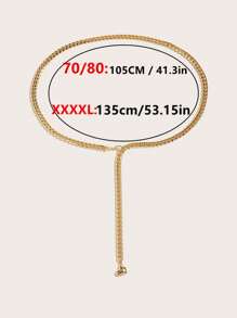 1 Peça Corrente de Cintura Feminina com Pingente de Coração, Corrente Plana, Corrente Lateral, Adequada para Casamentos, Festas e Uso Diário, Múltiplos Tamanhos, Adequada para Pessoas Plus Size, Festa, Halloween, Dia dos Namorados, Verão, Escola, Outono, Halloween