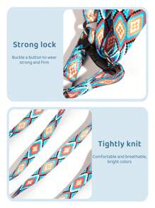 1pc Leash And 1pc Harness Set, Printed Pet Walking Leash For Small And Medium Dogs - Blue - View 5