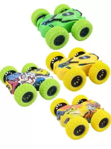 1入組每袋兒童慣性雙面越野車玩具,耐用特技賽車模型,男孩生日禮物,隨機顏色 - 彩色 - 查看 1