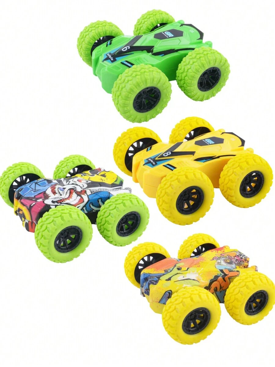 1入組每袋兒童慣性雙面越野車玩具,耐用特技賽車模型,男孩生日禮物,隨機顏色 - 彩色 - 查看 1