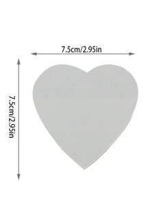 2sets 100 Sheets Semi-Transparent Heart Shaped Waterproof Pet Memo Sticky Notes, Writable Label Tags Back To School