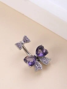 1pc Butterfly Shaped Cubic Zirconia Navel Ring - a belly button ring - View 15