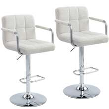 Fumahaus Cybern Monday Winter Sherpa Height Adjustable Bar Stools  Set Of 2 Modern Swivel Counter Height Bar Stool For Dining Room Plush Kitchen Island Stools Christmas Decor - 白色 - 查看 9