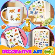 動物貼紙藝術果凍貼紙書,可重複使用的動物園主題安靜貼紙書,包括熊貓、長頸鹿、大象、鱷魚,有助於培養專注力和動手能力訓練 - 彩色 - 查看 7