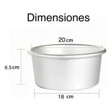 Kit De 3 Moldes Para Hornear Pastel o Bizcocho De Aluminio 1 de 18 cm, 1 de 20 cm y 1 de 22 Cm. - Plateado - Ver 5
