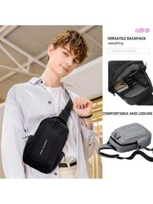 Mochila Pechera Premiun Impermeable Bolsa para Pecho Resistente Pechera Elegante - Negro - Ver 8