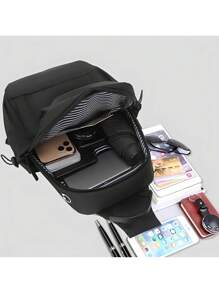 Mochila Pechera Premiun Impermeable Bolsa para Pecho Resistente Pechera Elegante - Negro - Ver 9