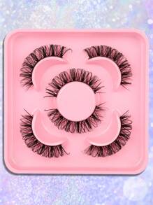 3pairs 8-13mm Curled False Eyelashes, Simple Crisscross Natural Cute Fluffy Style - Criss Cross lashes - View 4