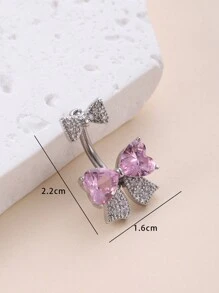 1pc Butterfly Shaped Cubic Zirconia Navel Ring - a belly button ring - View 11