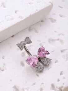 1pc Butterfly Shaped Cubic Zirconia Navel Ring - a belly button ring - View 5