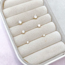 Stud Earrings - Gold - View 1