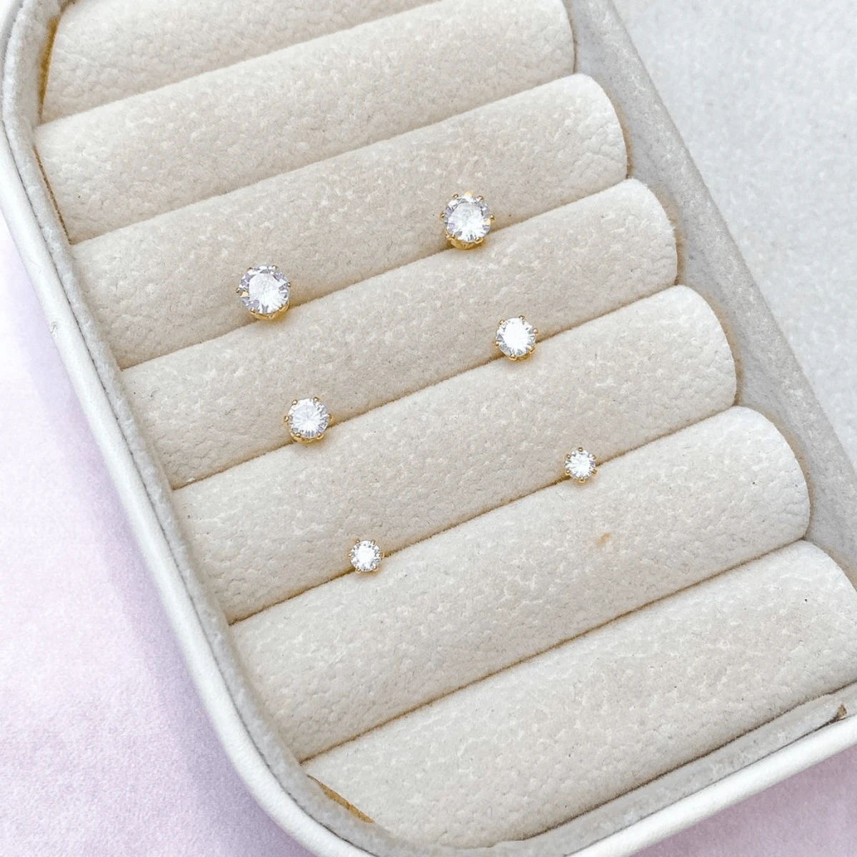 Stud Earrings - Gold - View 1