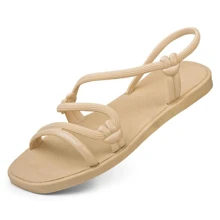 Women Flat Sandals - 米色 - 查看 2