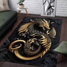 1入組龍形家居裝飾臥室客廳地毯 - 彩色 - 查看 6