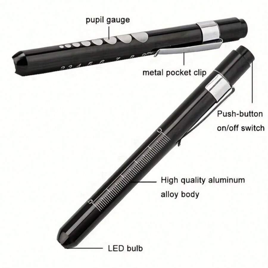 帶瞳孔測量的led瞳孔筆燈,適用於護士、醫生和護理學生使用的可重複使用醫用筆燈