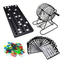 Bingo Table Game Tombola Metal Chips Party Cards 246 Pcs - White - View 2