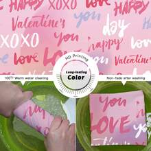 1入組情人節xoxo塗鴉粉紅淋浴簾,情人節182x182公分/ 72''x72''防水淋浴簾,附12個掛鉤,適用於情人節浴室浴缸裝飾 - 粉色 - 查看 5