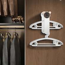 1個可伸縮多功能壁掛式衣架收納架,無需打孔 - 米色 - 查看 1