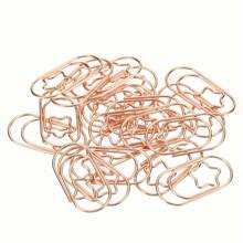 30/50/100入迷你彩色星型書籤夾,金屬防滑書針小夾用於分類和整理文件辦公學校家用 - 玫瑰金 - 查看 1