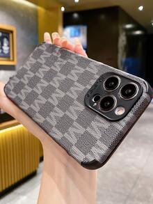 1個pu皮革手機殼與m字母貼紙,適用於iphone - 黑色 - 查看 4