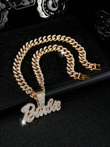 1件時尚男士字母吊墜項鍊,街頭風格搖滾朋克設計,適用於日常穿戴 - 貝貝 - 查看 8