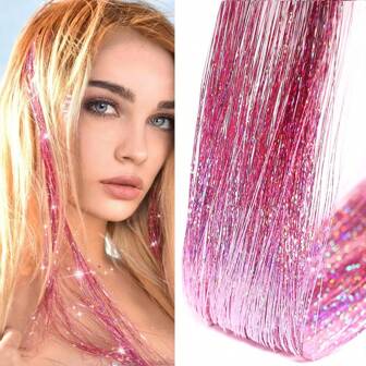 1 Pc Sparkle Shiny Hair Tinsel Hair Extensions Dazzles Women Hippie For Braiding Headdress Hair Braiding Tools Long 90cm/120cm