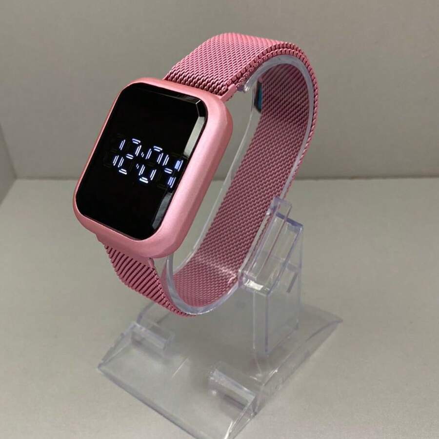 ZOEA TOUCH DIGITAL MAGNET WATCH FOR LADIES AND MEN - Pink - View 1