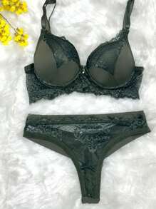 Women Bra & Panty Sets - 墨綠色 - 查看 3