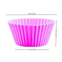1pc/6pcs/12pcs/24pcs, Reusable Silicone Muffin Cups And Cupcake Molds - Baking Tools For Perfectly Shaped Muffins And Cupcakes - Cake Decorating Tools Wedding Birthday Party Decorations Kitchen Gadgets And Accessories For Home Bakers - Multicolor - View 2