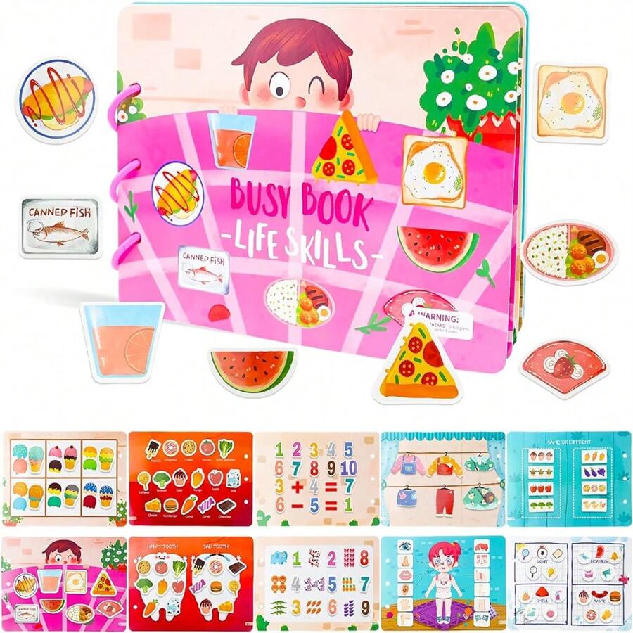 摩爾門教育學習書,適合1-6歲幼兒,學前教育玩具靜音書,適合3到5歲男孩女孩,兒童感官玩具,活動益智學習玩具 - 生活類 - 查看 1