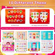 摩爾門教育學習書,適合1-6歲幼兒,學前教育玩具靜音書,適合3到5歲男孩女孩,兒童感官玩具,活動益智學習玩具 - 生活類 - 查看 3