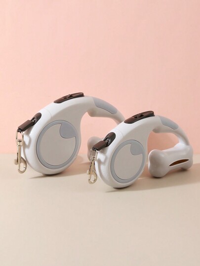 1pc Coleira retrátil para animais de estimação, opções multicoloridas adequadas para cães pequenos e médios, cinza ou preto, cor aleatória