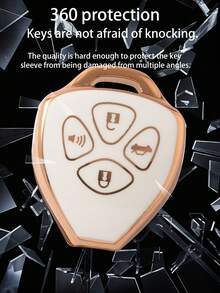 3 件組豐田 4 按鈕直刃汽車鑰匙套裝,包括 Tpu 軟套、帶螺絲起子的皮革鑰匙圈 - 彩色 - 查看 6