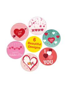 500片/包婚禮、情人節、母親節、派對禮物包裝標籤貼紙密封貼 - 彩色 - 查看 4