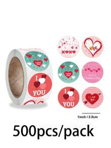 500片/包婚禮、情人節、母親節、派對禮物包裝標籤貼紙密封貼 - 彩色 - 查看 1