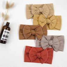 10pcs/Set Assorted Warm-Toned Pit Tie Bowknot Hairbands For Kids And Baby. Soft And Comfortable With New Texture Design, Woven Nylon Material Applicable All Year Round - Multicolor - View 6
