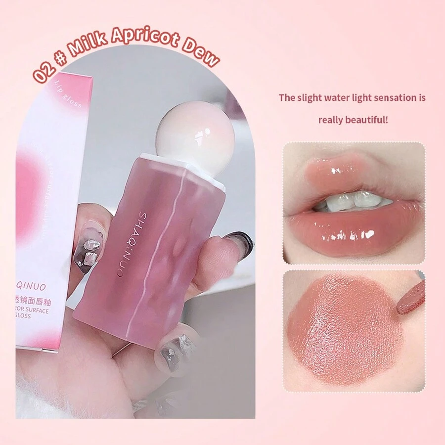 Nước Ly Son bóng Gương Ánh sáng Dầu môi Giường đôi Giữ ẩm Đầy đặn Nước bóng Son bóng Dưỡng ẩm vui tươi Men môi - 02 # - Xem 1