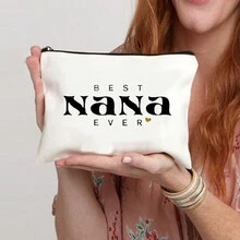 1 個 Nana 印花白色收納袋,簡約時尚,大容量便攜,適合各種人群,不易破損,小巧方便旅行和存放,可作為自己包裡的包內襯,方便攜帶區分自己的物品,可以送給自己喜歡的nana - 米色 - 查看 1