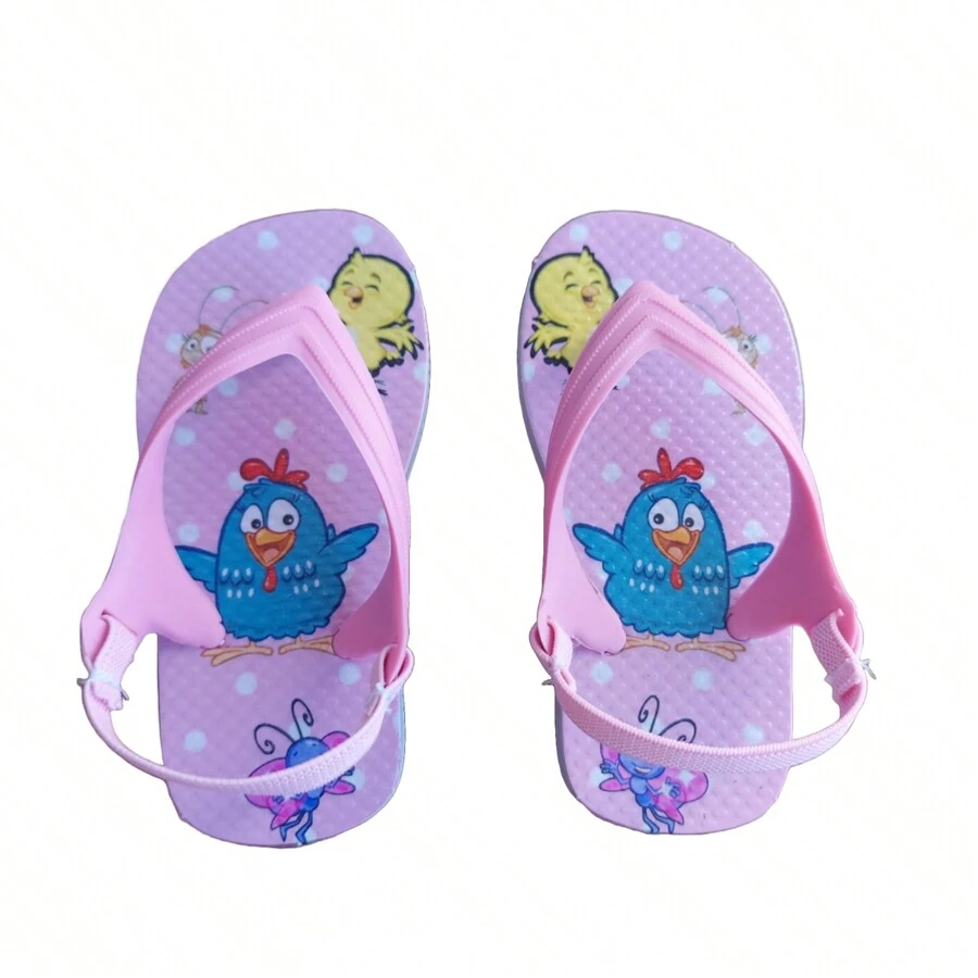 Chinelos Bebê Sandálias Desenho Menino Menina Personagem - Rosa Bebê - Visão 1