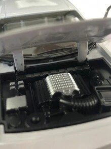 1入組鋅合金壓鑄模型玩具車,15.5厘米 X 6.8厘米 X 4.5厘米,222克,2門灰色跑車,可開門與發動機蓋,後輪拉回功能,適合男孩生日、節日、收藏玩具車之完美禮物 - 灰色 - 查看 8