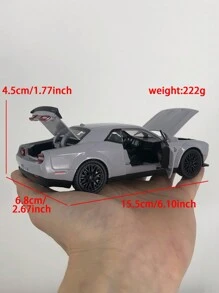 1入組鋅合金壓鑄模型玩具車,15.5厘米 X 6.8厘米 X 4.5厘米,222克,2門灰色跑車,可開門與發動機蓋,後輪拉回功能,適合男孩生日、節日、收藏玩具車之完美禮物 - 灰色 - 查看 2