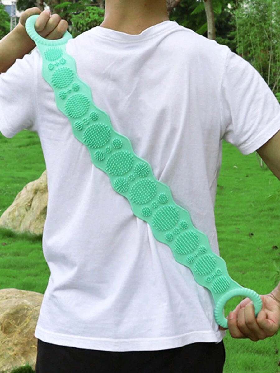 Silicone Bath Scrubber, Back Scrub, Massage And Body Brush With Gentle Exfoliating For Softer, Glowing Skin, Home Use - Green - View 1