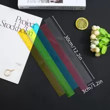 Creative Drawing Tool 20cm Colorful Plastic Ruler With Cute Transparent Design, 1 Piece For Primary School Students Back To School