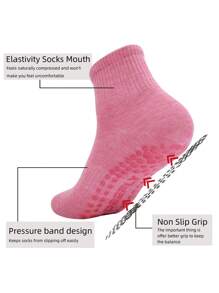 Sports Outdoor DEEFLY Women's Low Cut/Mid-Calf Socks, Regular Thickness, Solid Color, Anti-Slip Yoga Socks, 3 Pairs Pack, Suitable For Home, Pregnancy And Fitness Pilates