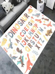 1入防滑卡通恐龍印花嬰兒學習地毯,適用於客廳、咖啡桌、書房、臥室和床邊 - 彩色 - 查看 5