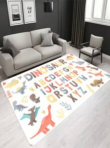 1入防滑卡通恐龍印花嬰兒學習地毯,適用於客廳、咖啡桌、書房、臥室和床邊 - 彩色 - 查看 4
