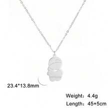 1條女士不鏽鋼愛情圖案卡通男孩和女孩吊墜項鍊,家庭聖誕禮物 - 小人系列 - 查看 17