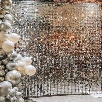 2pcs Silver Square Plastic Rain Curtain Backdrop, Birthday Party Decor, Wedding, Holiday Party Decor, Christmas Home Party Room Wall Background Decor, With Shiny Curtain, Party Gifts, Halloween Decor, Halloween Gifts, Halloween Room Decor, Christmas Home Decor, Christmas Gifts, Christmas Decor, New Year Decor